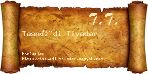 Tasnádi Tivadar névjegykártya